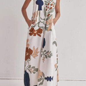 Asymmetrical Printed Pocket Dress