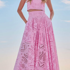 Lace Sleeveless Maxi Dress with Pockets