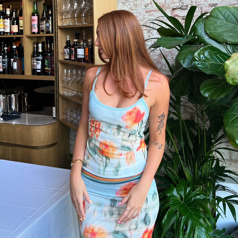 Tie-Dye Strapless Maxi Dress & Skirt Set - Image 6